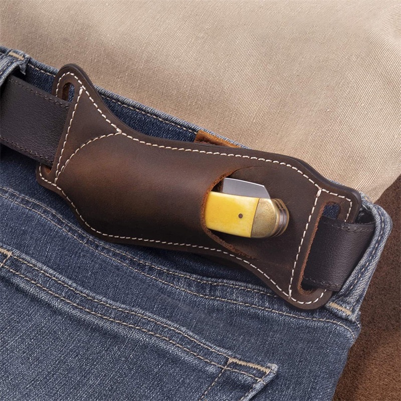 Edc Carry Knife - Outdoor Waist-Mounted Genuine Leather EDC Knife