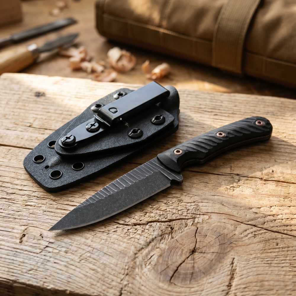 Full Tang Bushcraft Knife D2 B - Edc Carry Fixed Blade ulasan dan harga